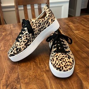 Halogen Leopard Haircalf Platform Sneakers